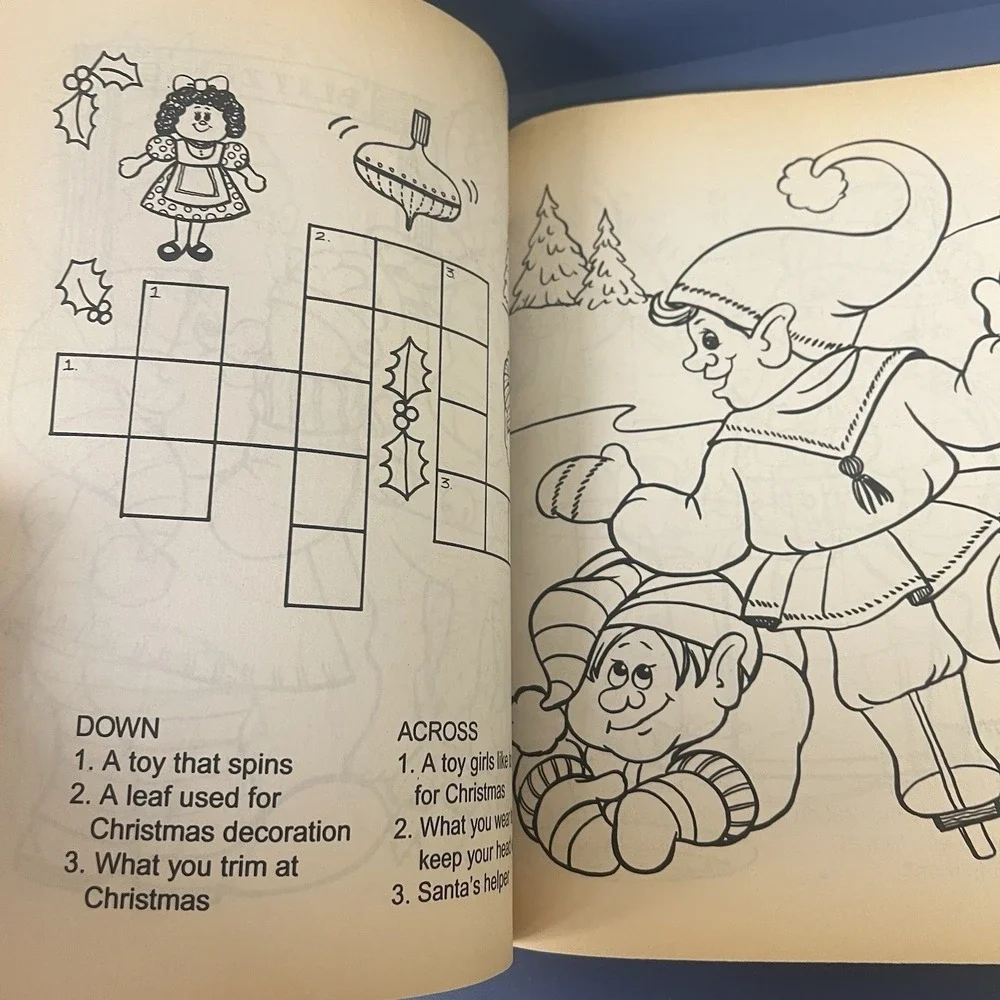 Vintage‎ jumbo Christmas coloring and activity book Landolls 1993 edition puppy